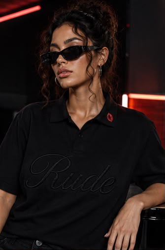 Black RUDE Polo