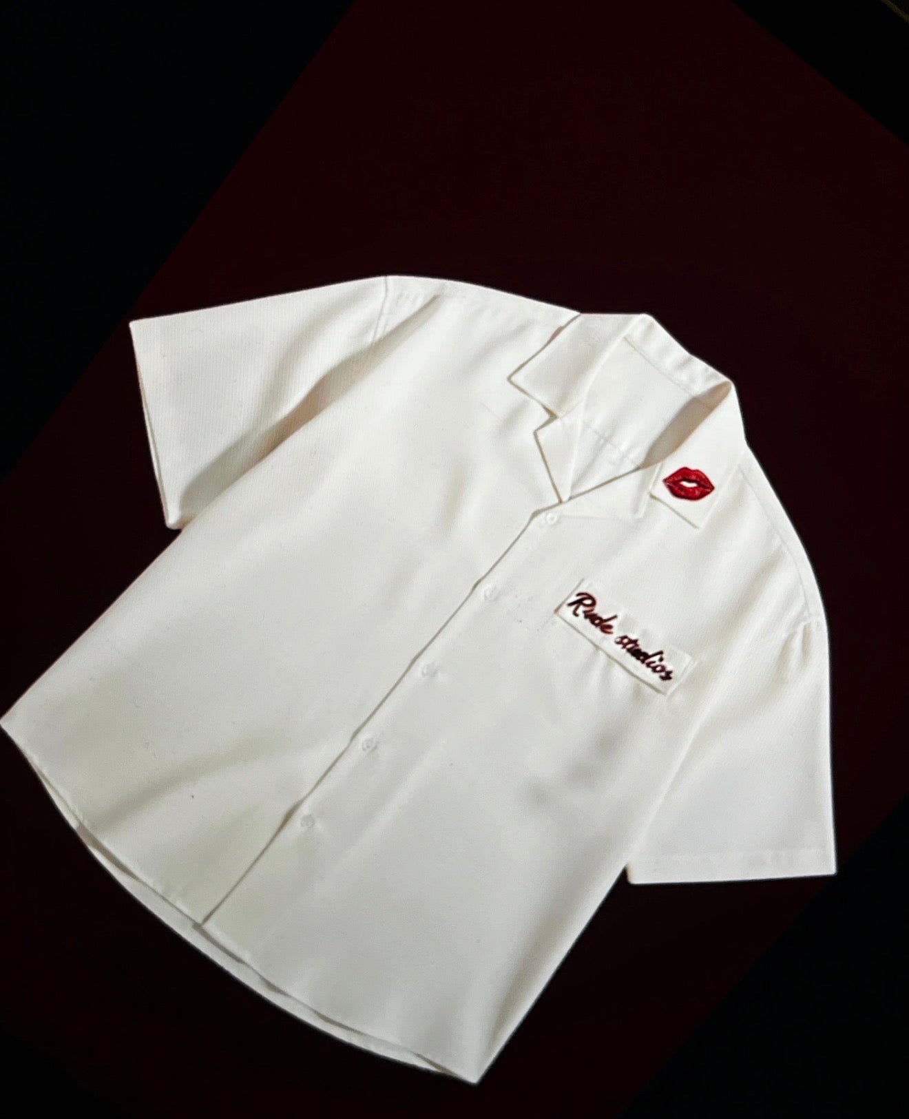 Premium white Short Sleeve Shirt 💋(MamaMiaa)