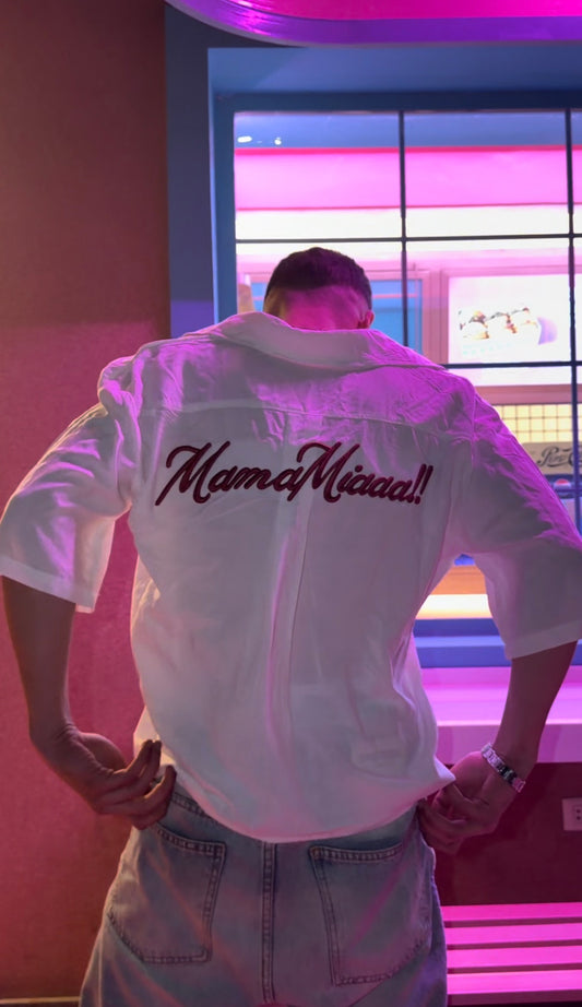 Premium white Short Sleeve Shirt 💋(MamaMiaa)