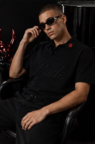 Black RUDE Polo