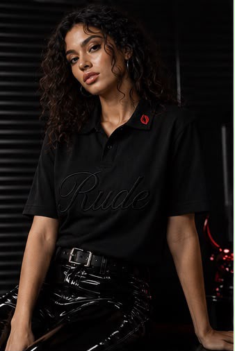 Black RUDE Polo